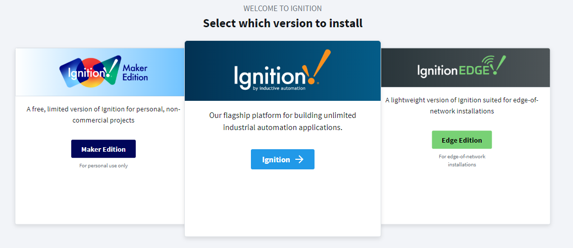 Ignition Edition Selection