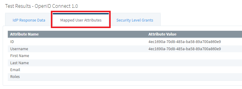 Mapped User Attributes