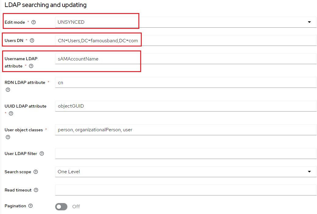 LDAP searching and updating