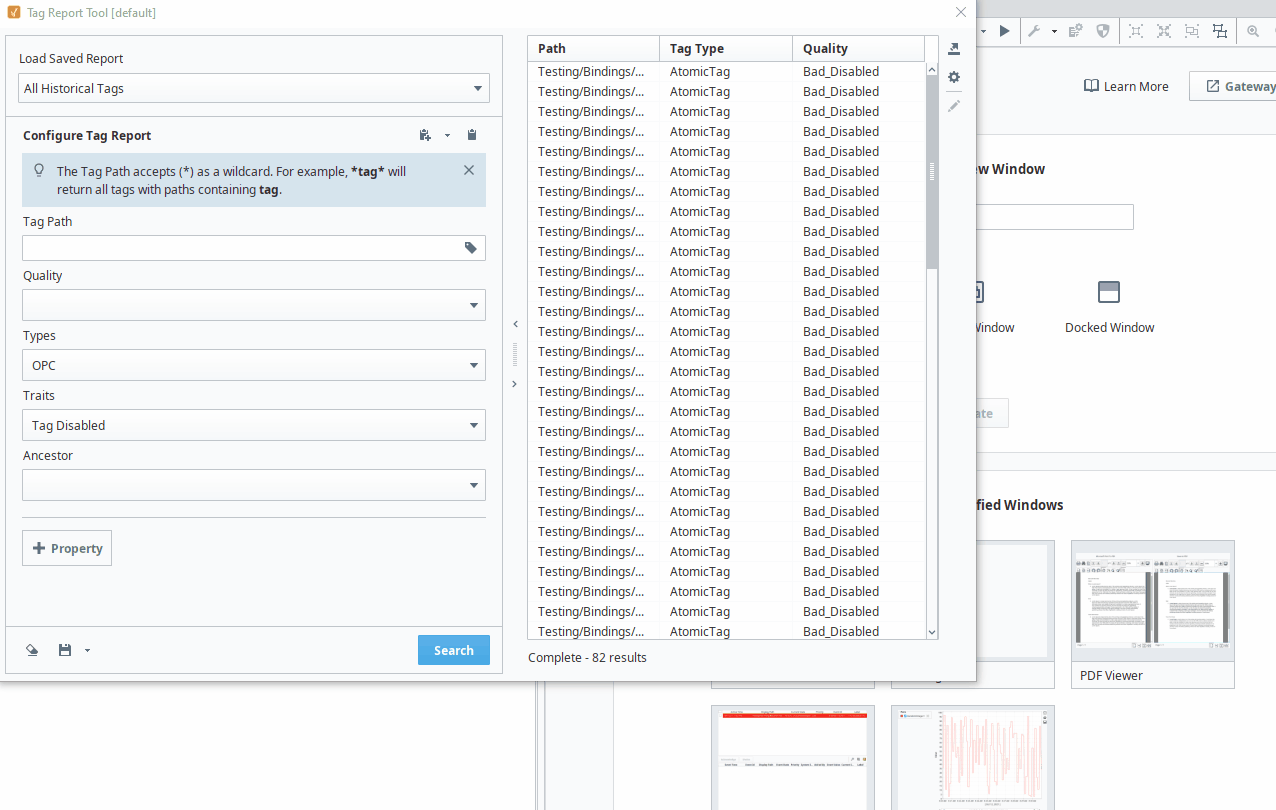 Saving Tag Report Tool search results into a CSV file